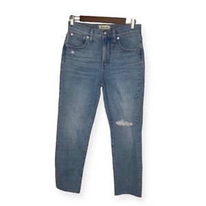 Madewell The Petite Perfect Vintage Jean in Coney Wash: Destroyed Edition.